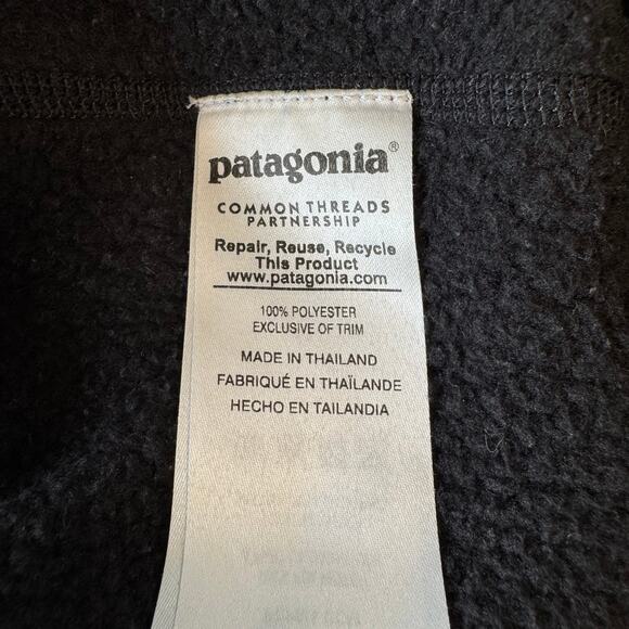PATAGONIA Better Sweater 1/4 Zip Fleece Pullover Women's Size L Black Branded - Picture 13 of 15
